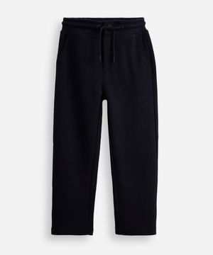 calça reta infantil de algodão piquet azul