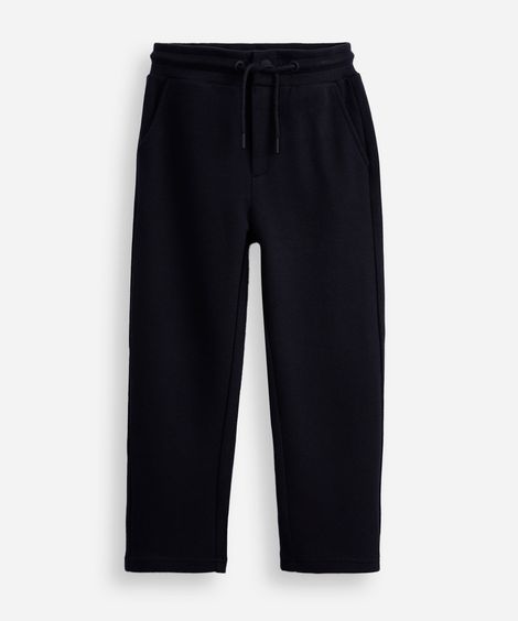 calça reta infantil de algodão piquet azul