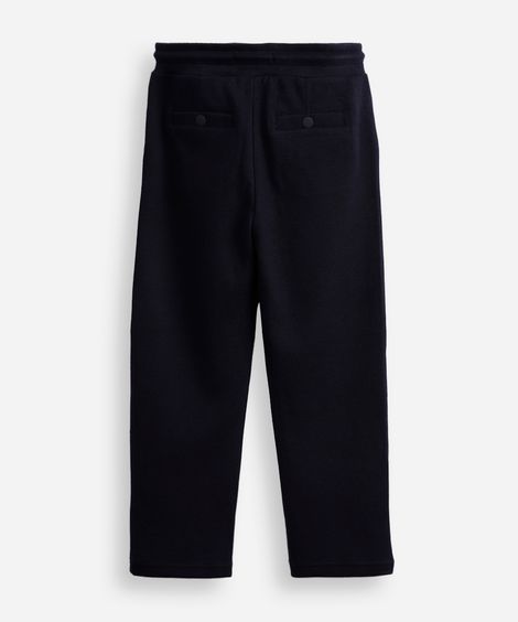 calça reta infantil de algodão piquet azul