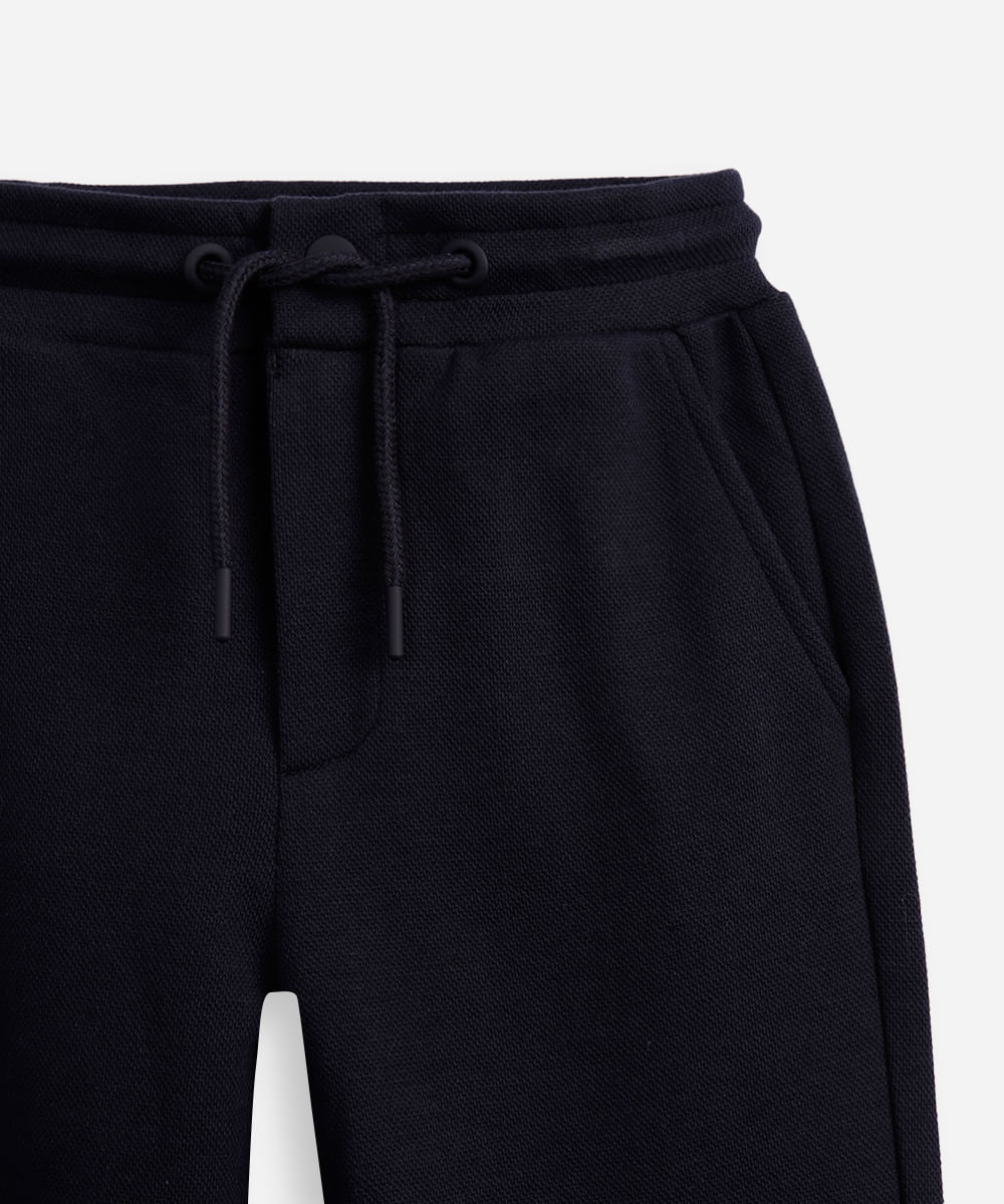 calça reta infantil de algodão piquet azul