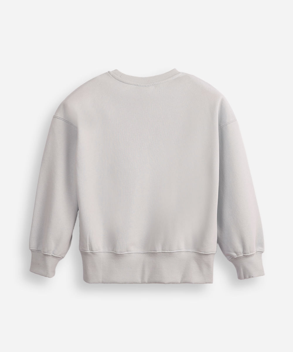 blusão oversized de moletom infantil stitch azul