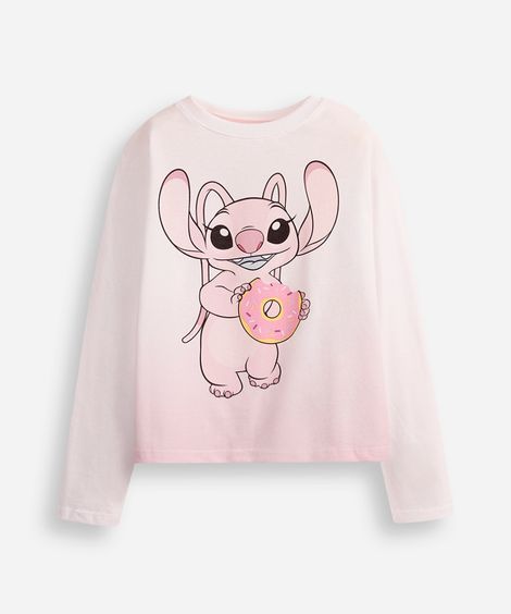 blusa de algodão infantil manga longa angel off white