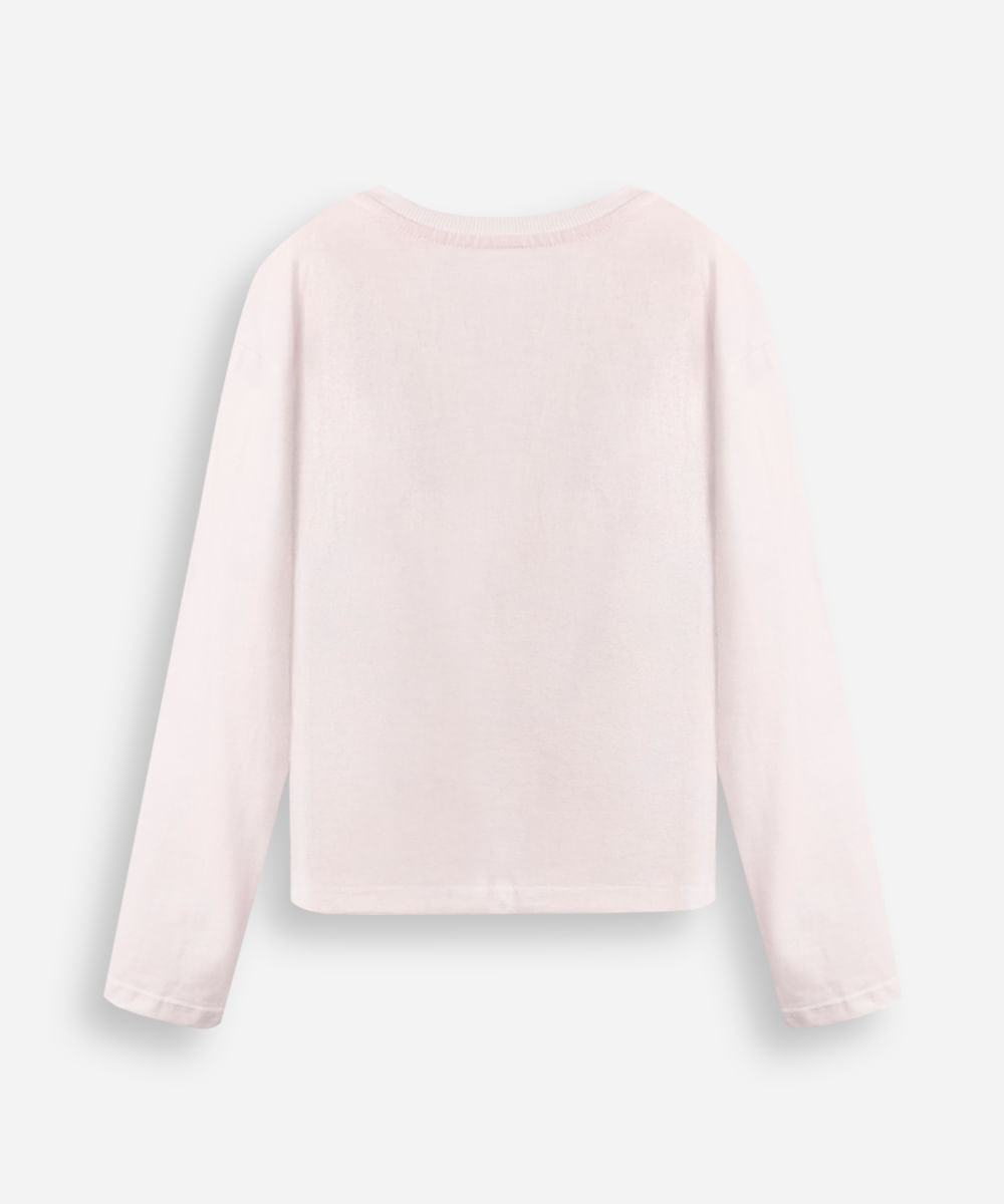blusa de algodão infantil manga longa angel off white