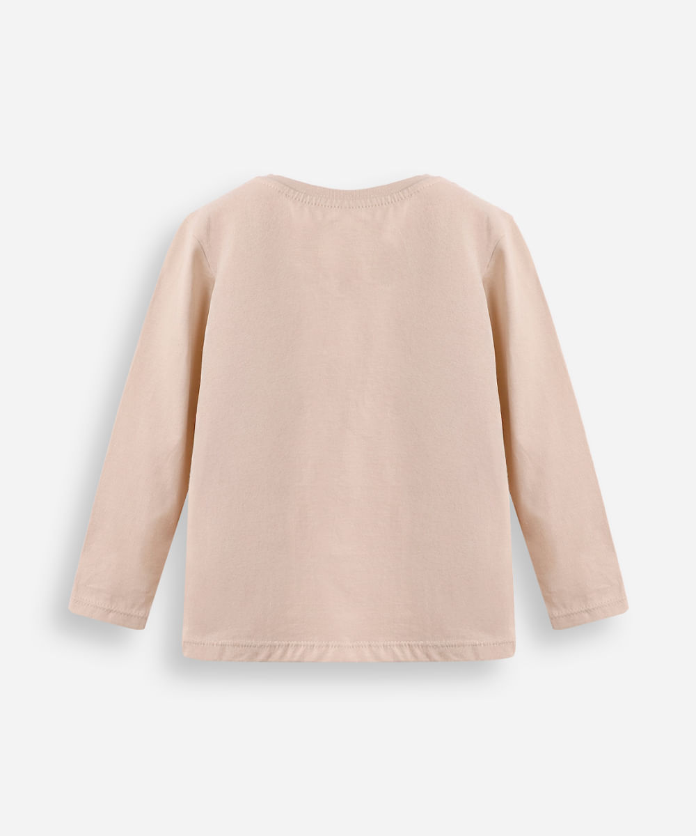 blusa de algodão infantil manga longa hot wheels bege