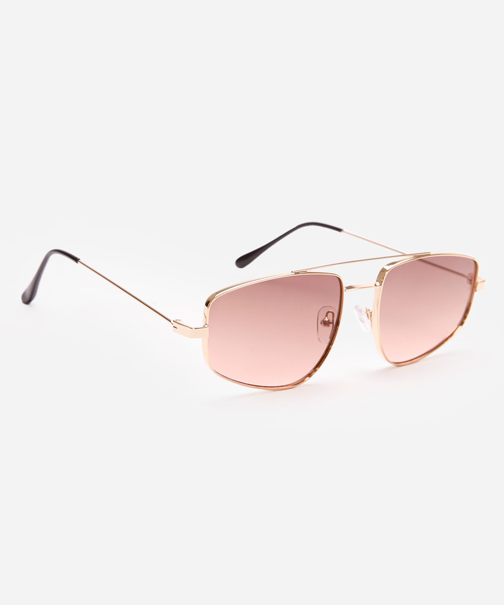óculos de sol oval triton unissex dourado