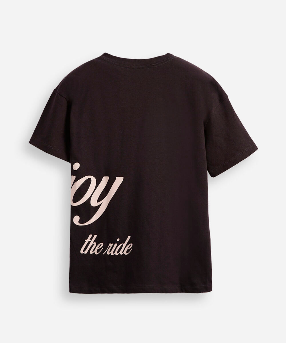 camiseta de algodão juvenil enjoy cinza