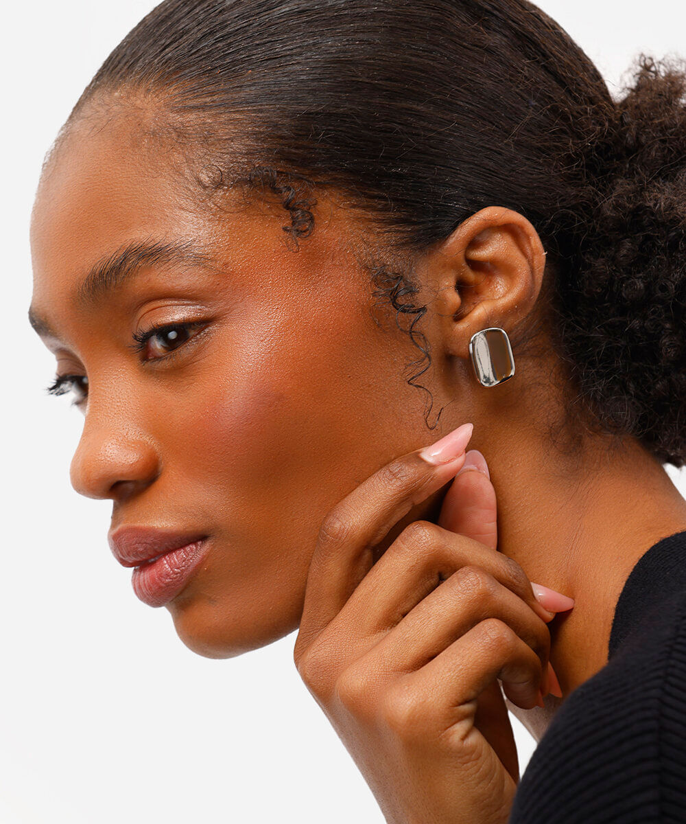 kit de 2 brincos geométrico colorido