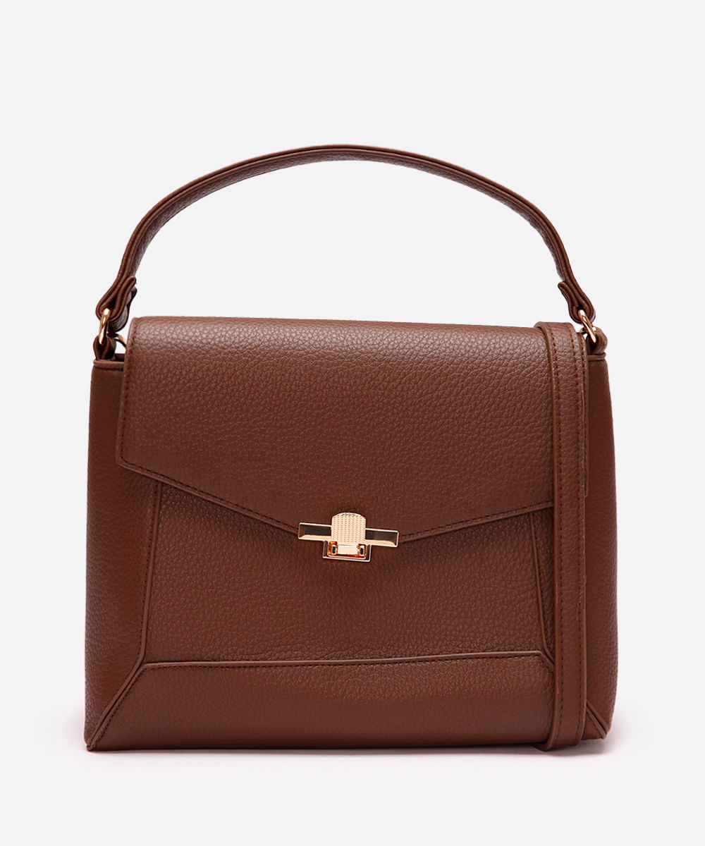 bolsa tote feminina com alça removível marrom