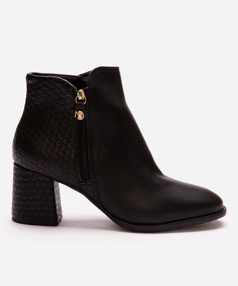 bota feminina cano curto texturizada modare preta