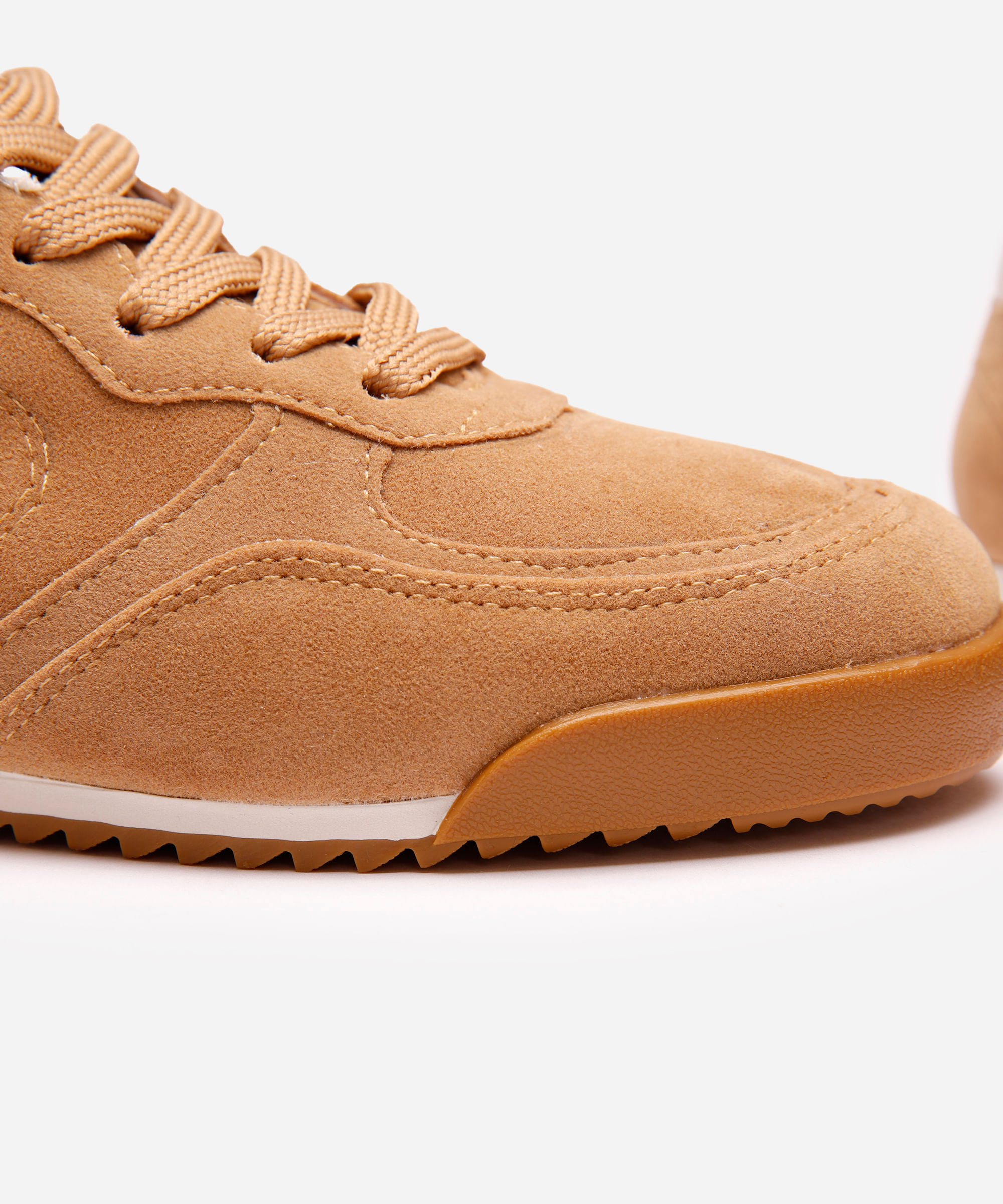 tênis casual cano baixo com recortes ace bege