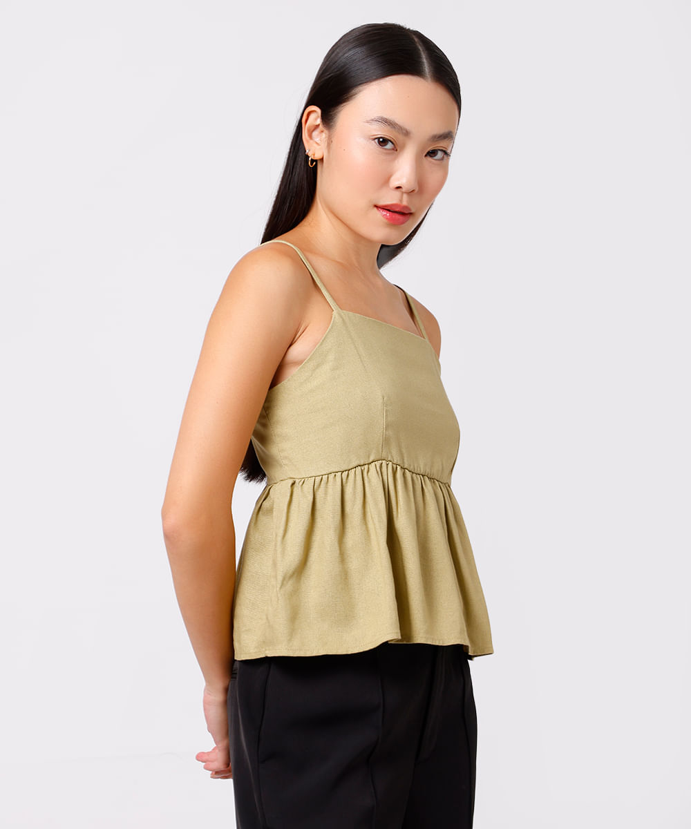 bata feminina com linho mindset verde