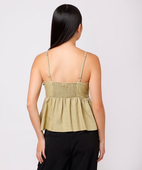 bata feminina com linho mindset verde