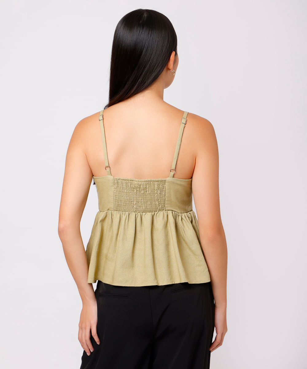 bata feminina com linho mindset verde
