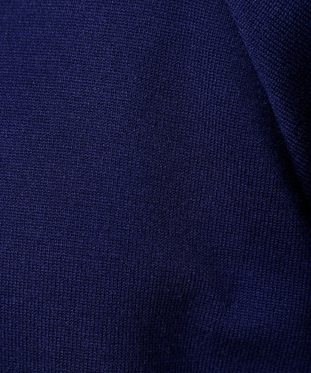 suéter feminino de tricot manga bufante mindset azul