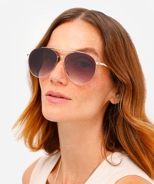 óculos de sol aviador triton unissex dourado