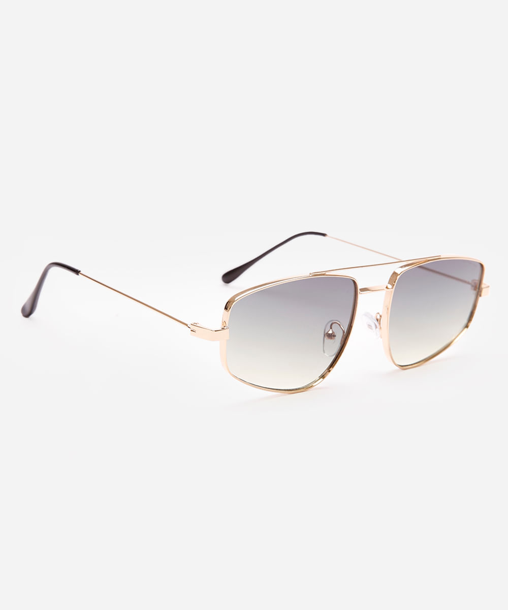 óculos de sol oval triton unissex dourado