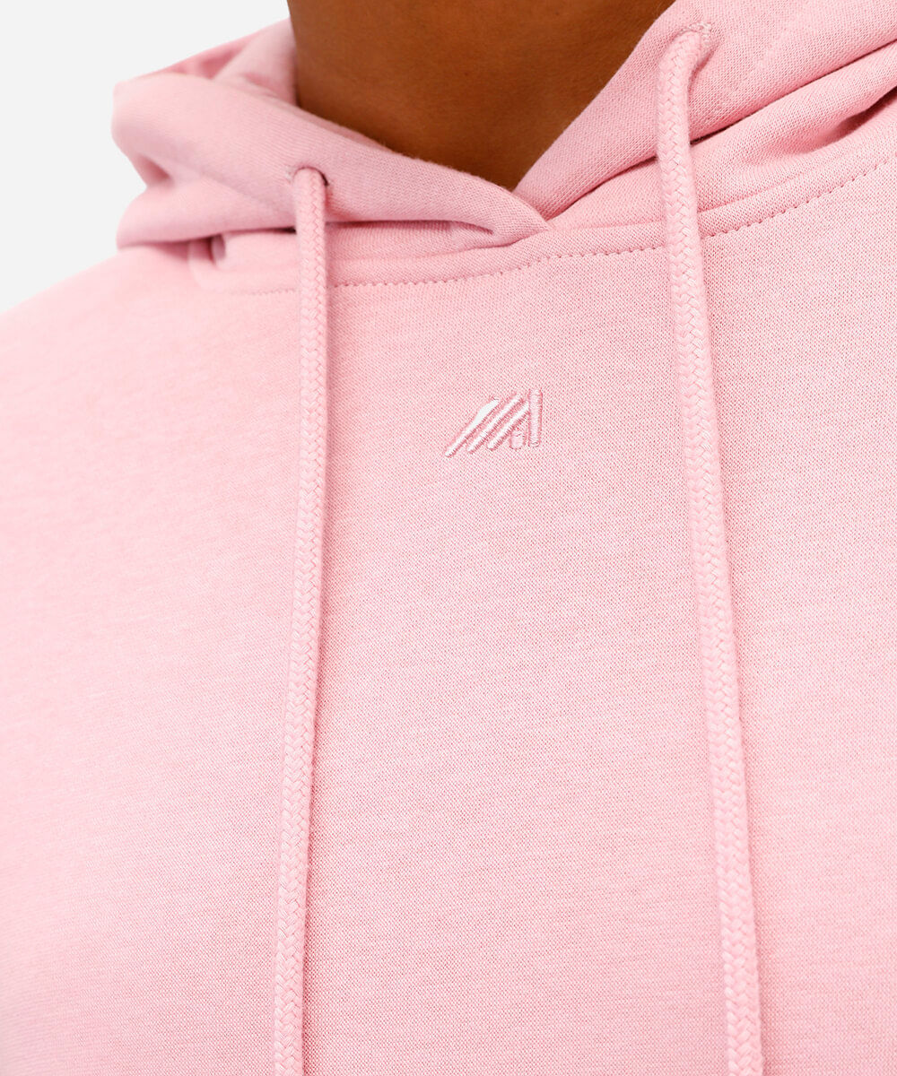 blusa de moletom com capuz e bolso rosa