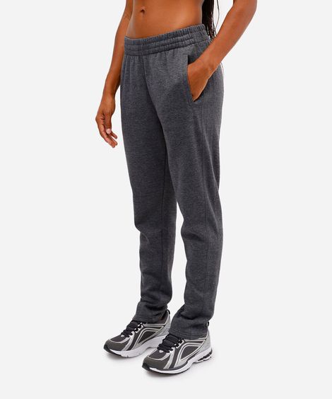 calça de moletom cintura alta esportiva cinza