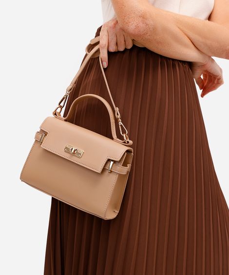bolsa com alça transversal bege