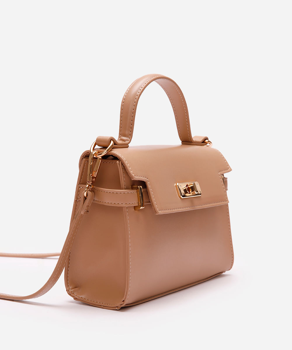 bolsa com alça transversal bege