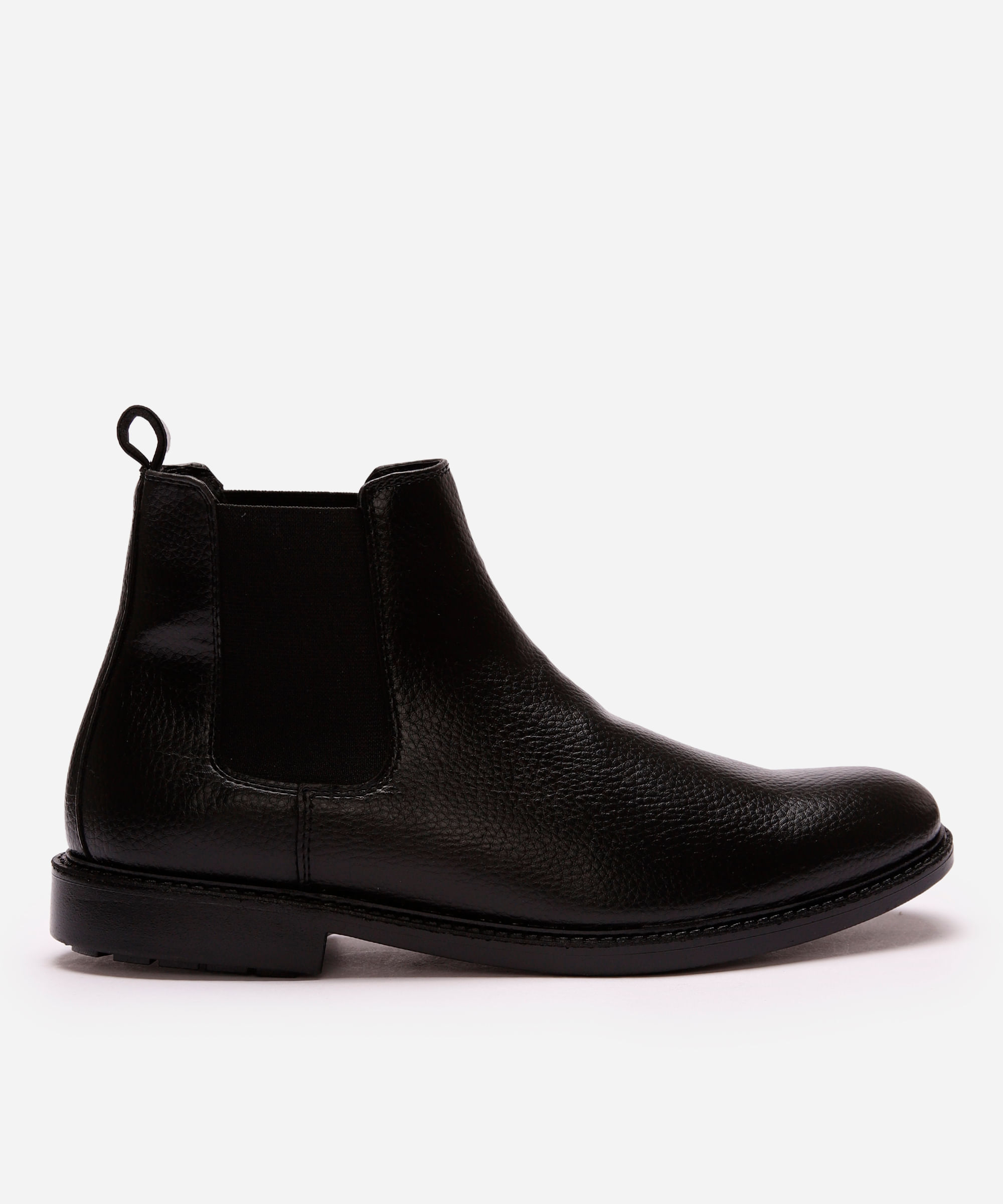 bota chelsea bico redondo preta