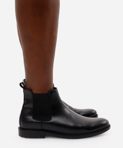 bota chelsea bico redondo preta