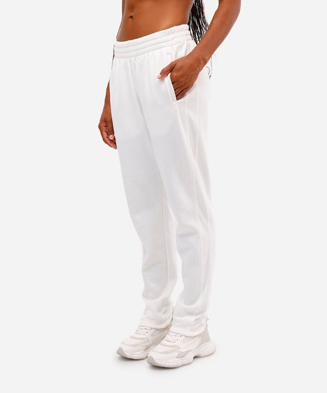 calça de moletom cintura alta esportiva ace branca