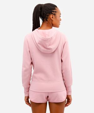 jaqueta de moletom com capuz ace - rosa velho