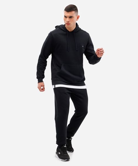 calça jogger de moletom esportiva preta