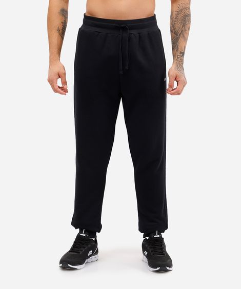 calça jogger de moletom esportiva preta