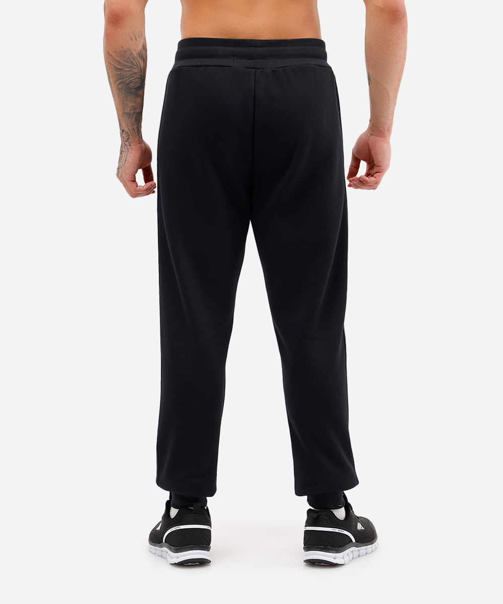 calça jogger de moletom esportiva preta