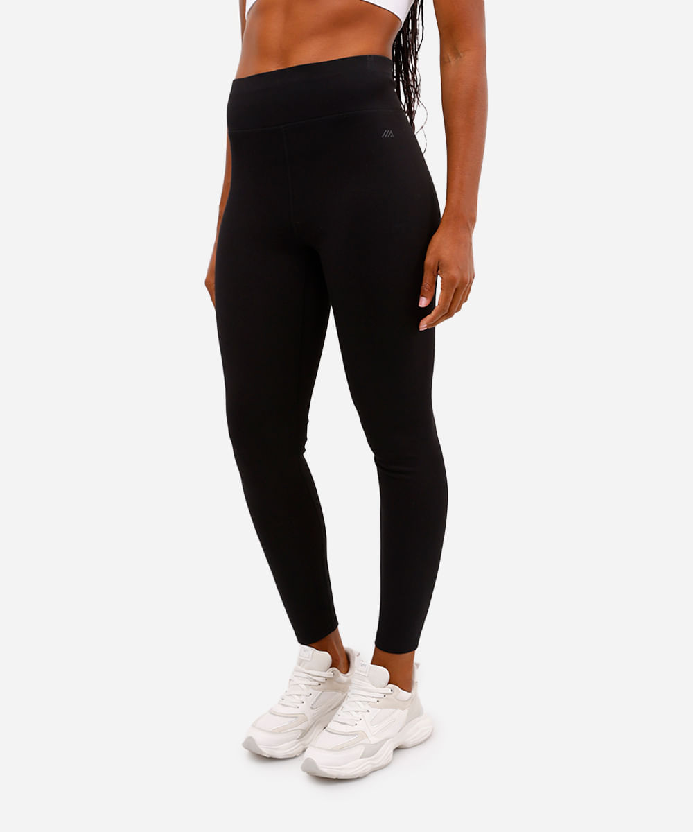 calça legging feminina com algodão esportiva preta