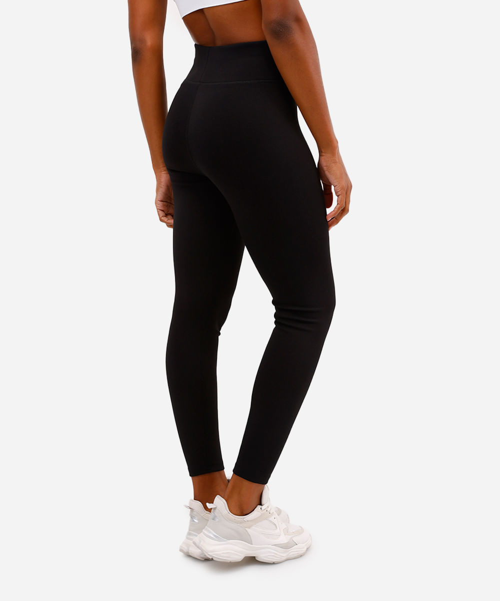 calça legging feminina com algodão esportiva preta
