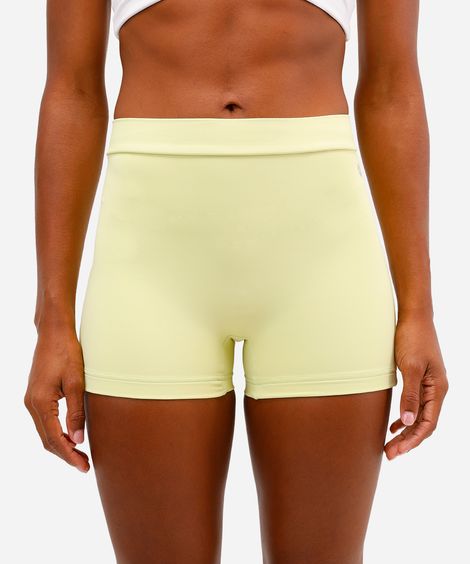 short feminino esportivo cintura alta verde