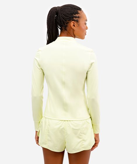 jaqueta feminina gola alta esportiva verde