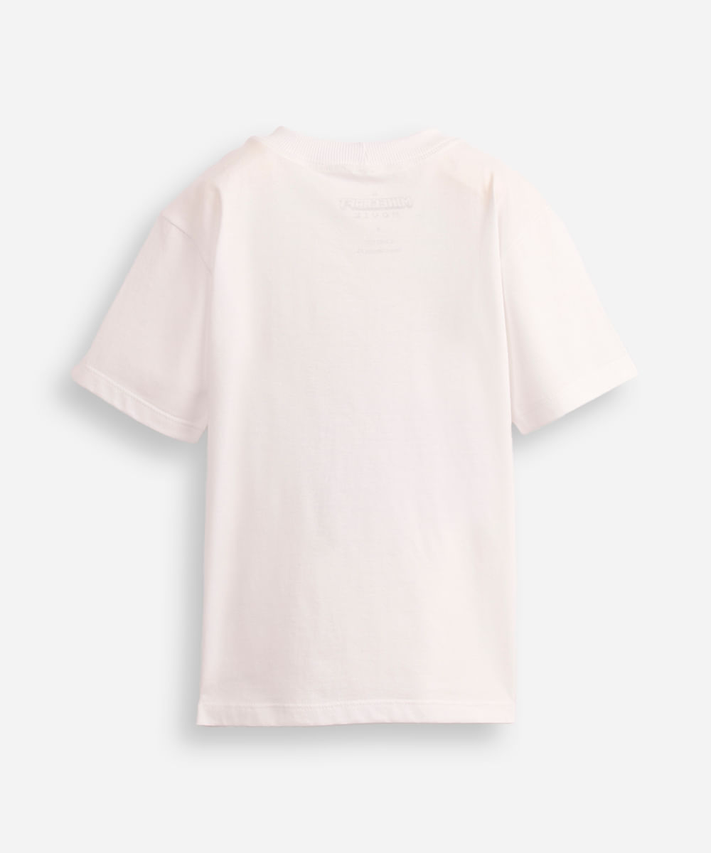 camiseta de algodão infantil creeper farm tours minecraft off white