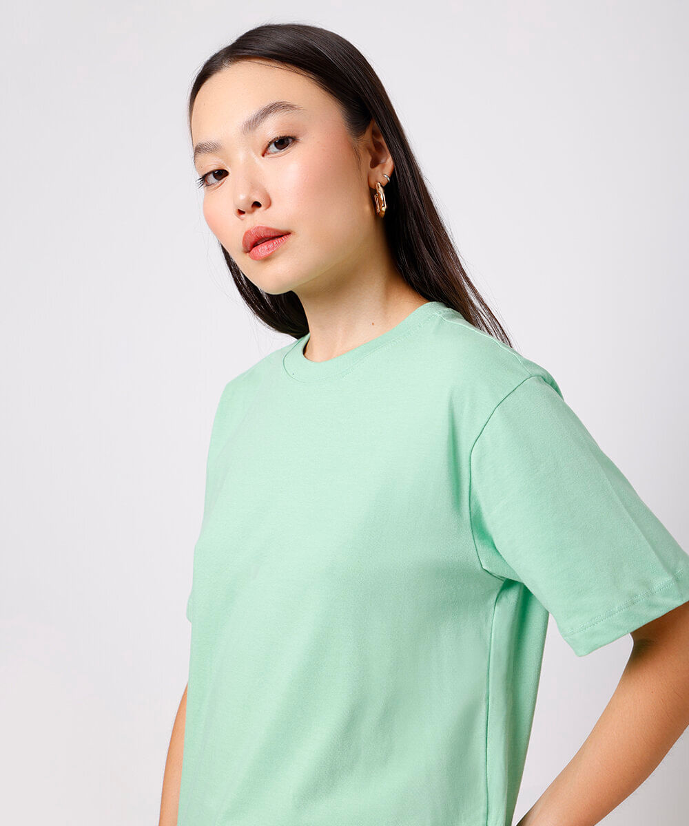 camiseta básica de algodão mindset verde