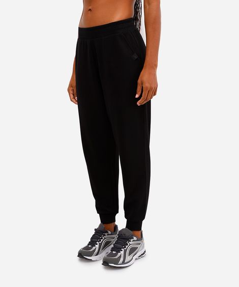 calça jogger feminina esportiva com viscose preto