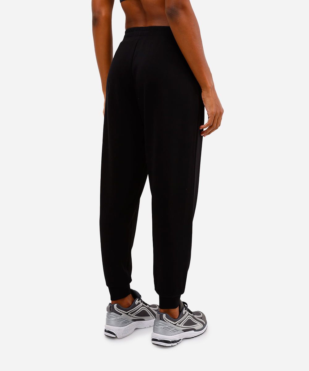 calça jogger feminina esportiva com viscose preto