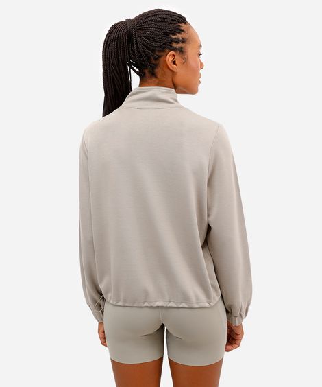 blusão feminino esportivo gola alta com zíper verde