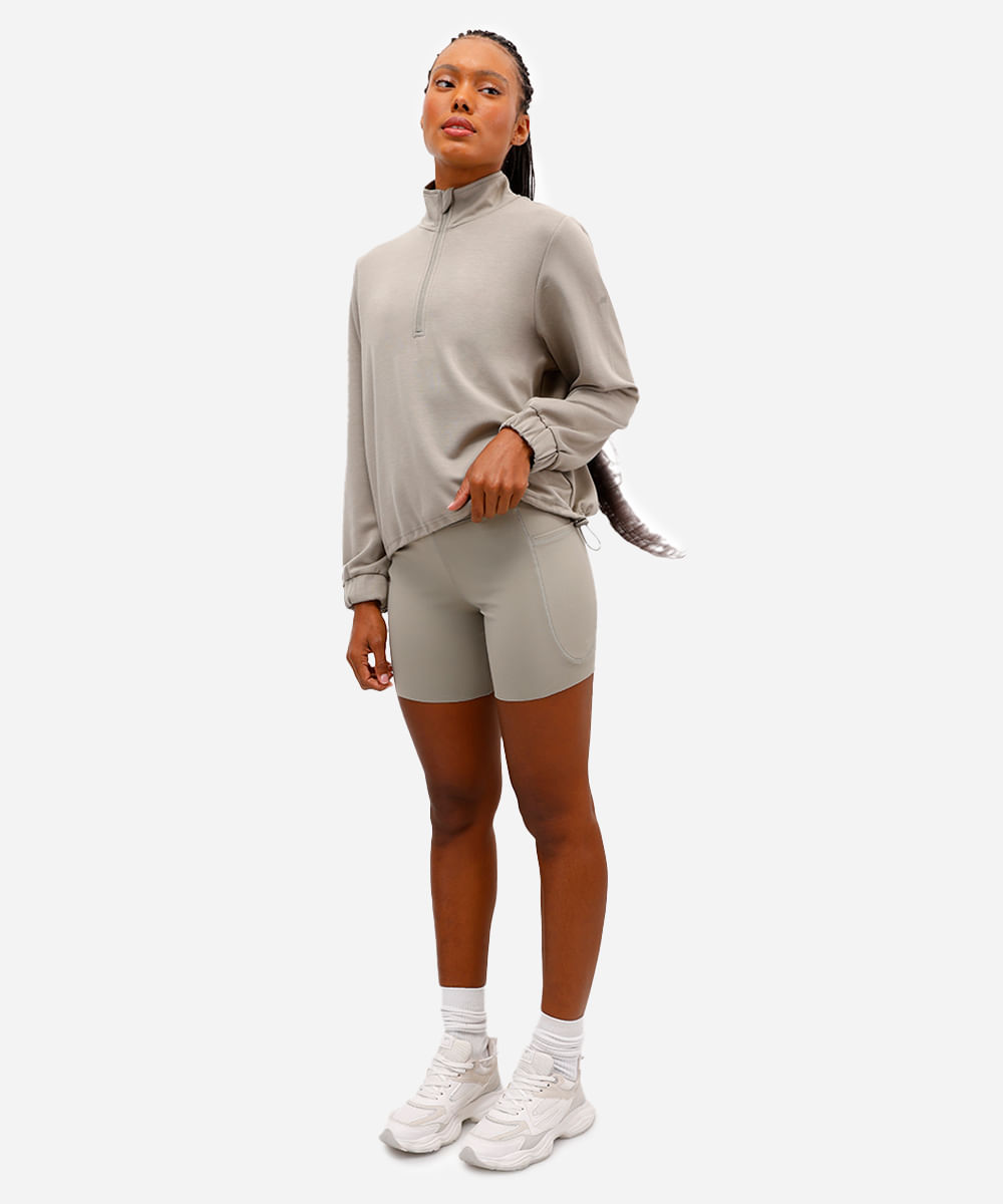 blusão feminino esportivo ace gola alta com zíper verde