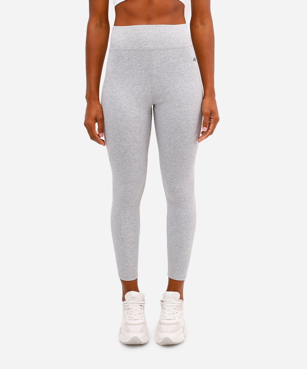 calça legging feminina com algodão esportiva cinza