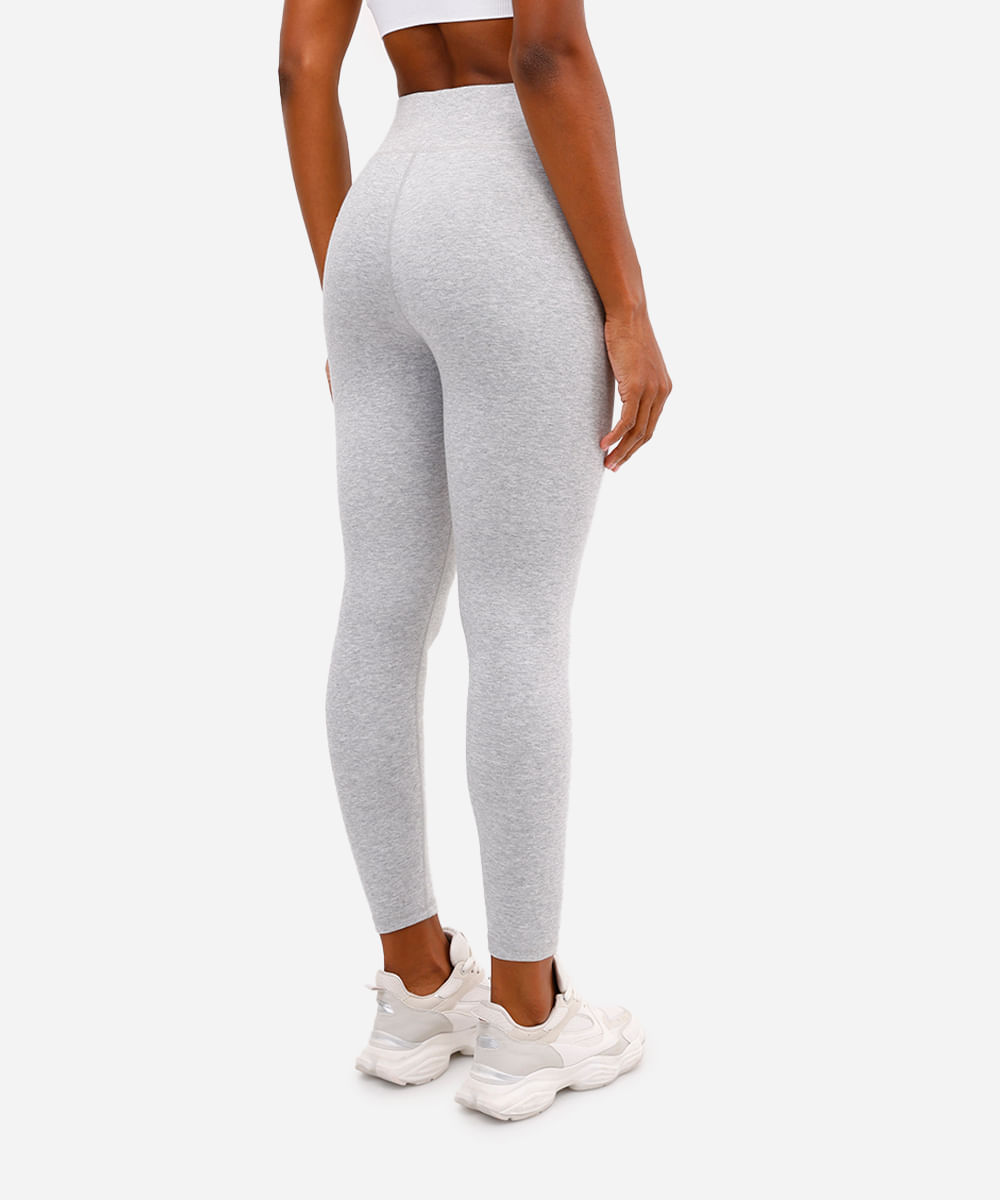 calça legging feminina com algodão esportiva cinza