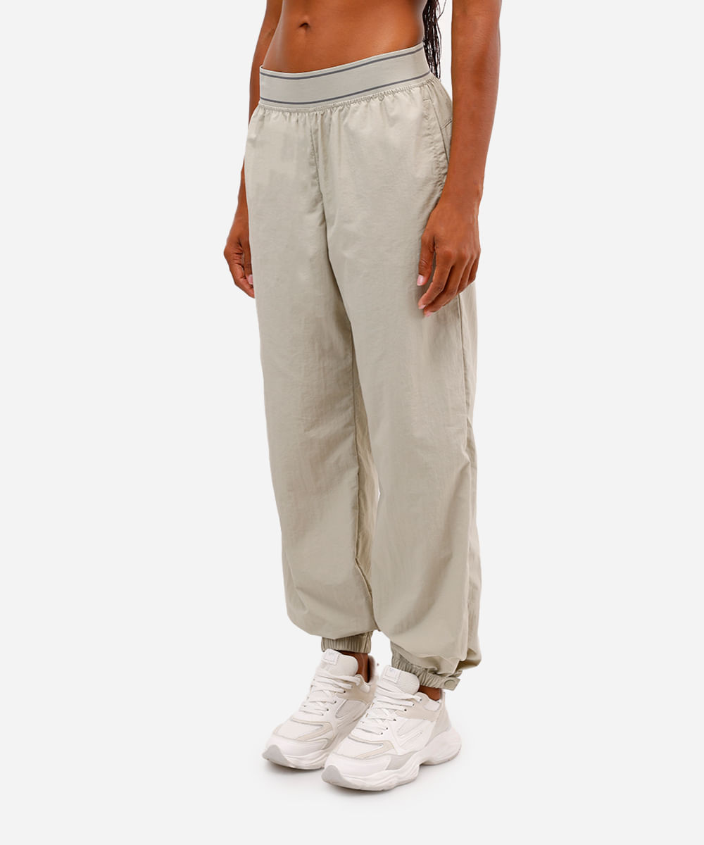 calça jogger feminina esportiva barra ajustável verde