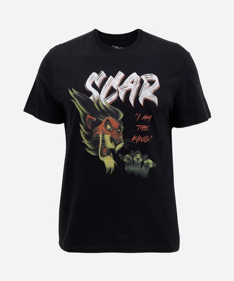 camiseta comfort masculina scar o rei leão preta