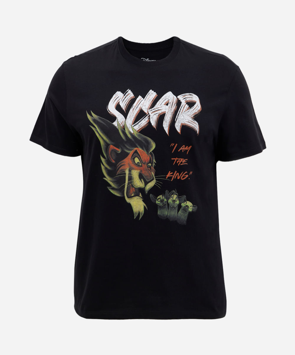 camiseta comfort masculina scar o rei leão preta