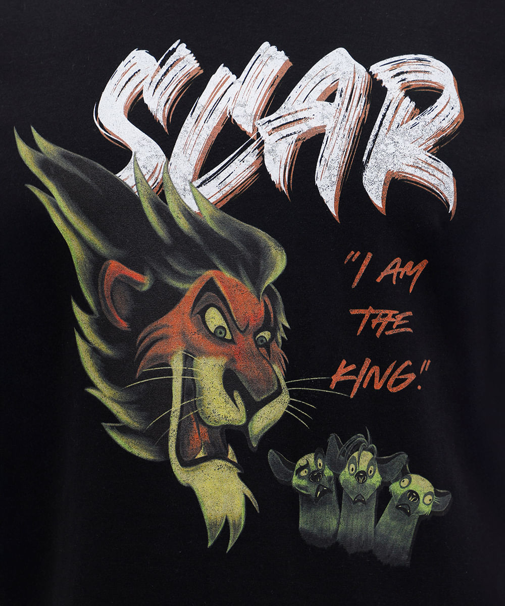 camiseta comfort masculina scar o rei leão preta