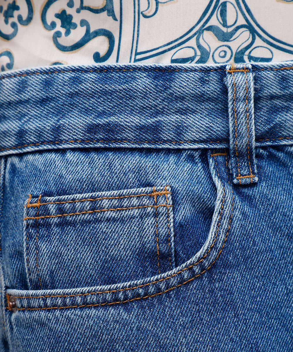bermuda baggy masculina jeans azul