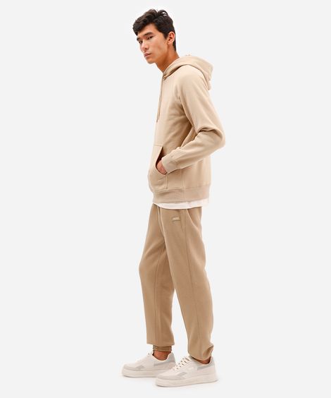 calça jogger masculina de moletom bege