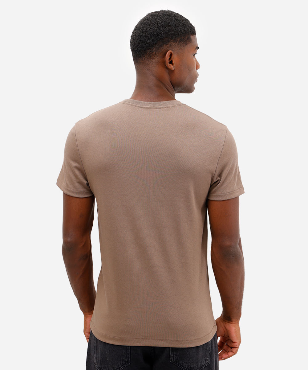 camiseta slim de algodão peruano bold bege